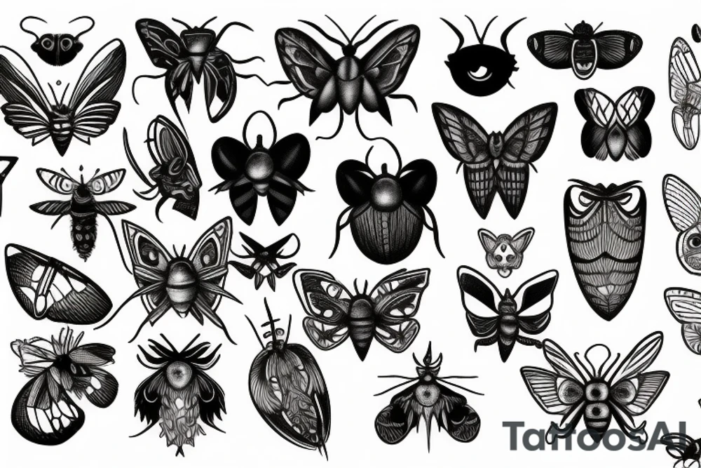 moth eyes goth tattoo idea