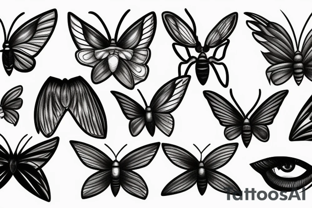 moth eyes goth tattoo idea