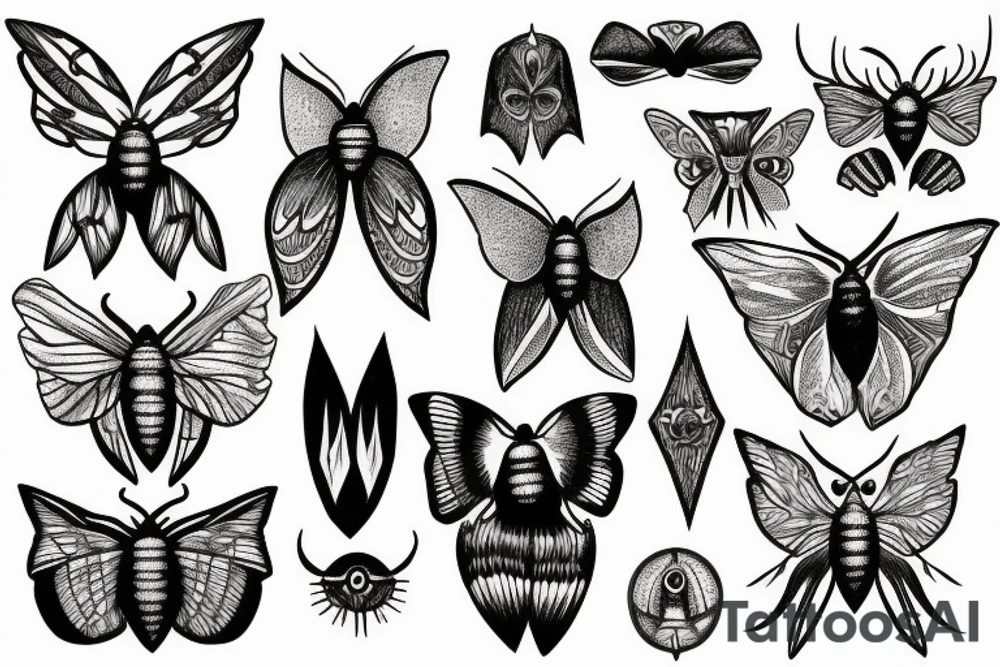 moth eyes goth tattoo idea