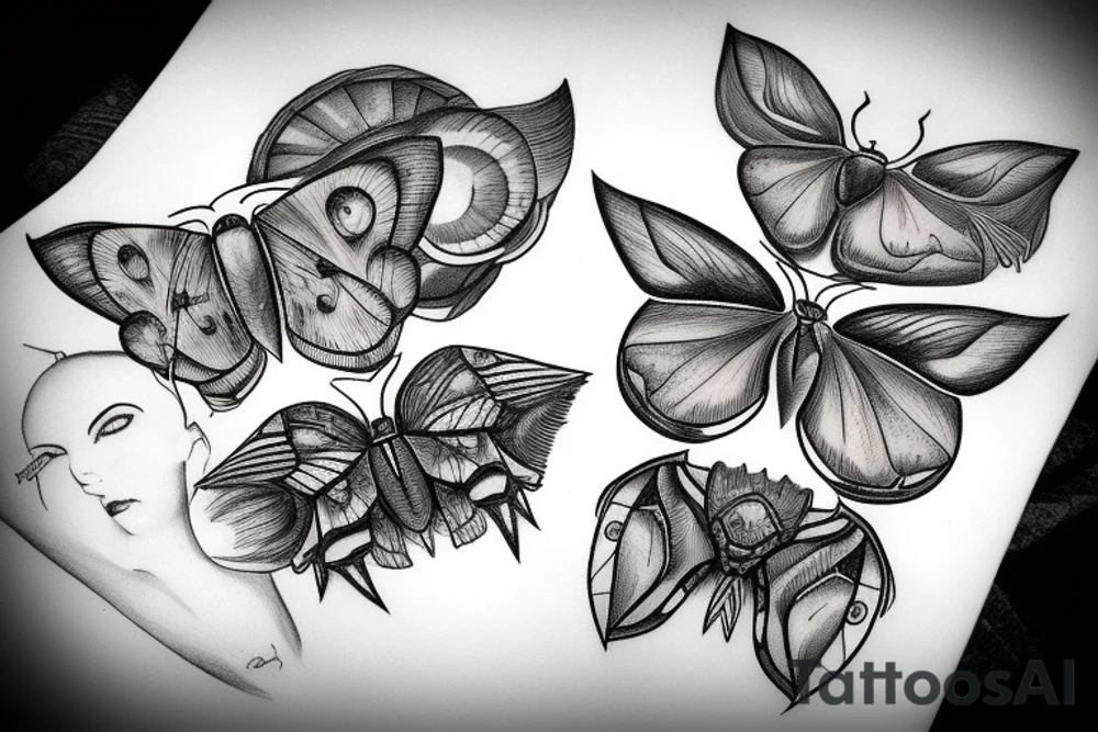 moth eyes goth tattoo idea