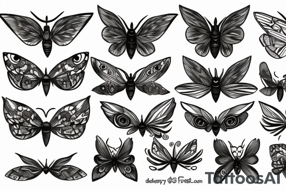 moth eyes goth tattoo idea
