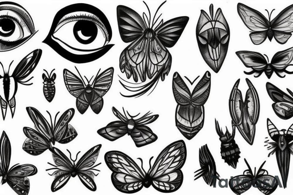 moth eyes goth tattoo idea