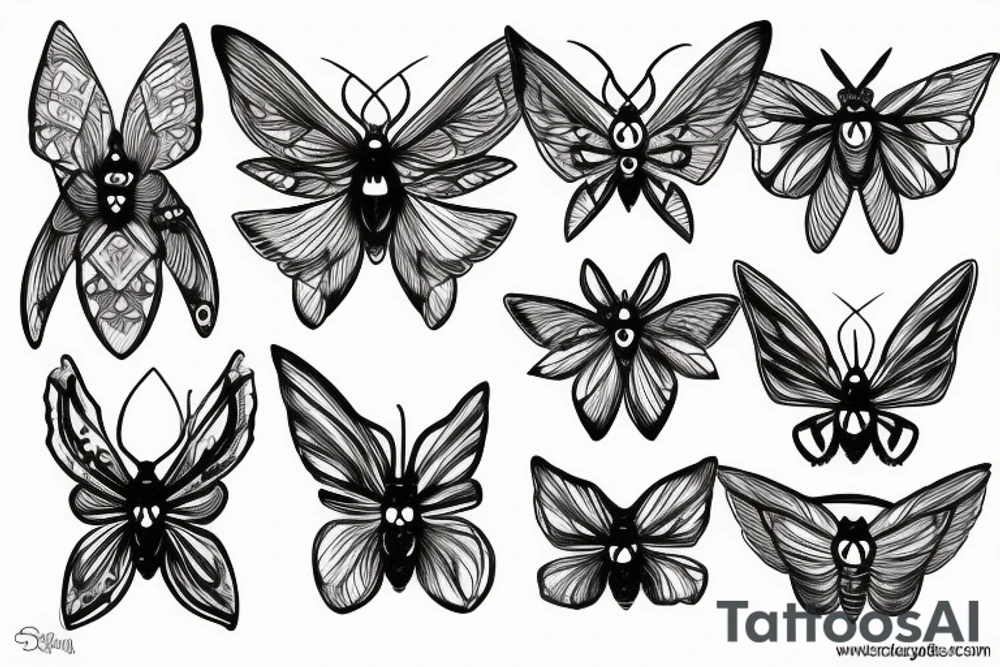 moth eyes goth tattoo idea