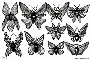 moth eyes goth tattoo idea