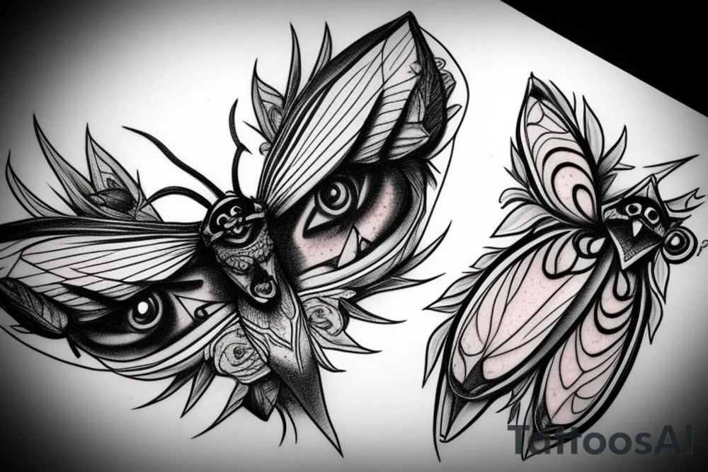 moth eyes goth tattoo idea