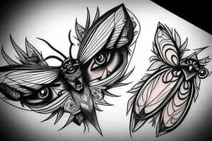 moth eyes goth tattoo idea