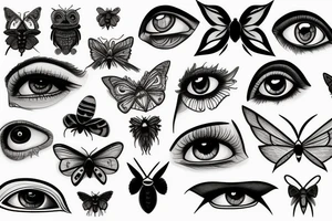 moth eyes goth tattoo idea