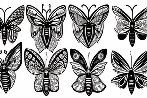 moth eyes goth tattoo idea