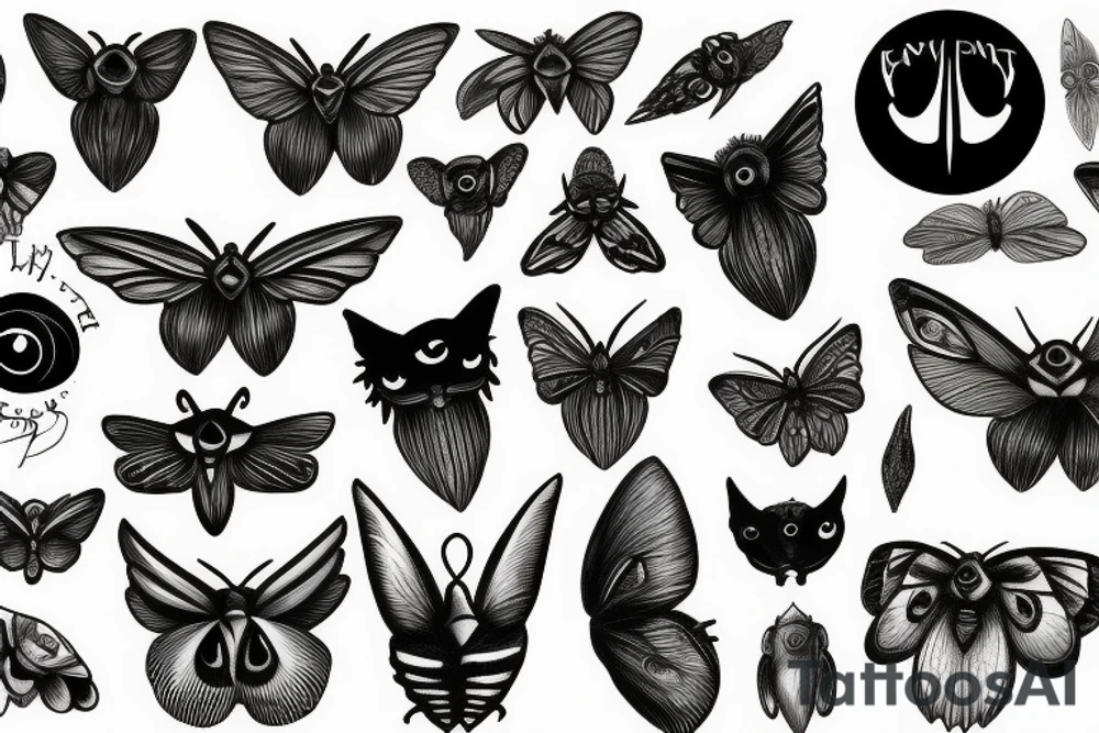 moth eyes goth tattoo idea