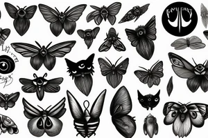 moth eyes goth tattoo idea