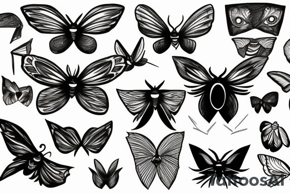 moth eyes goth tattoo idea