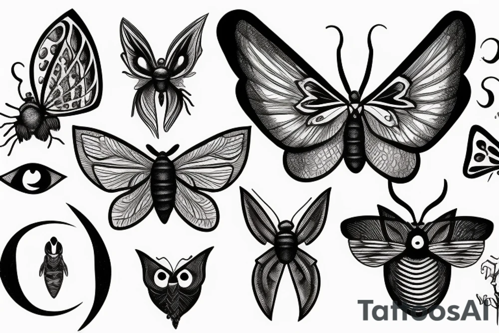 moth eyes goth tattoo idea