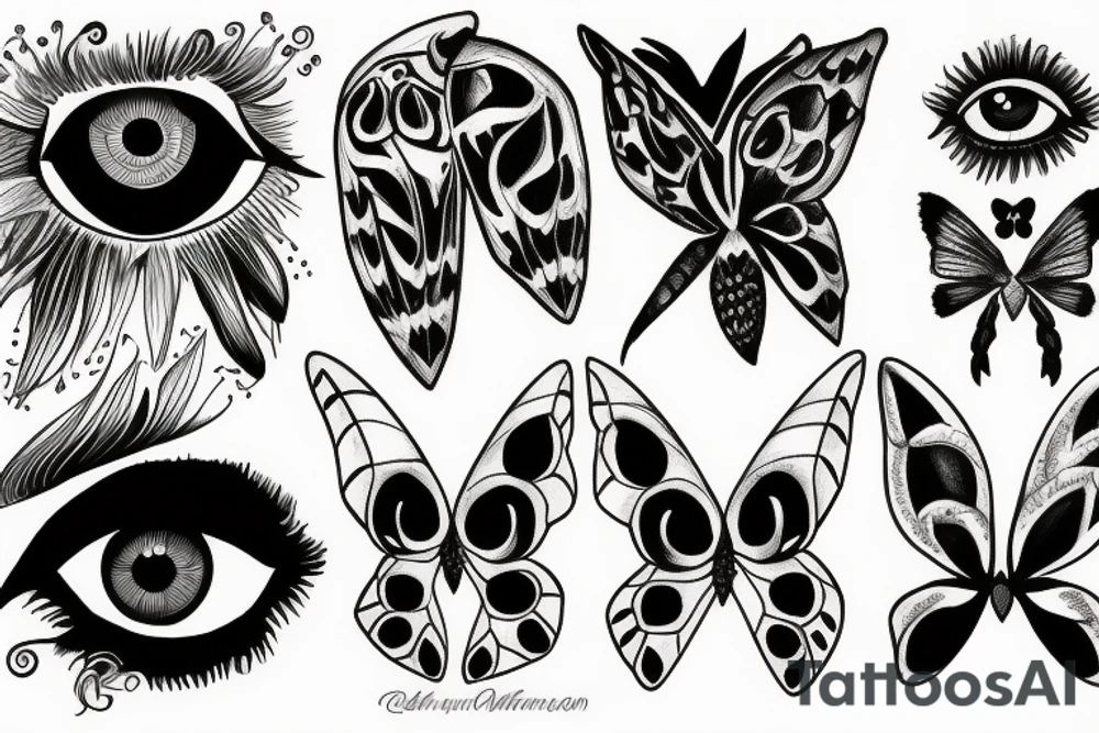 moth eyes goth tattoo idea