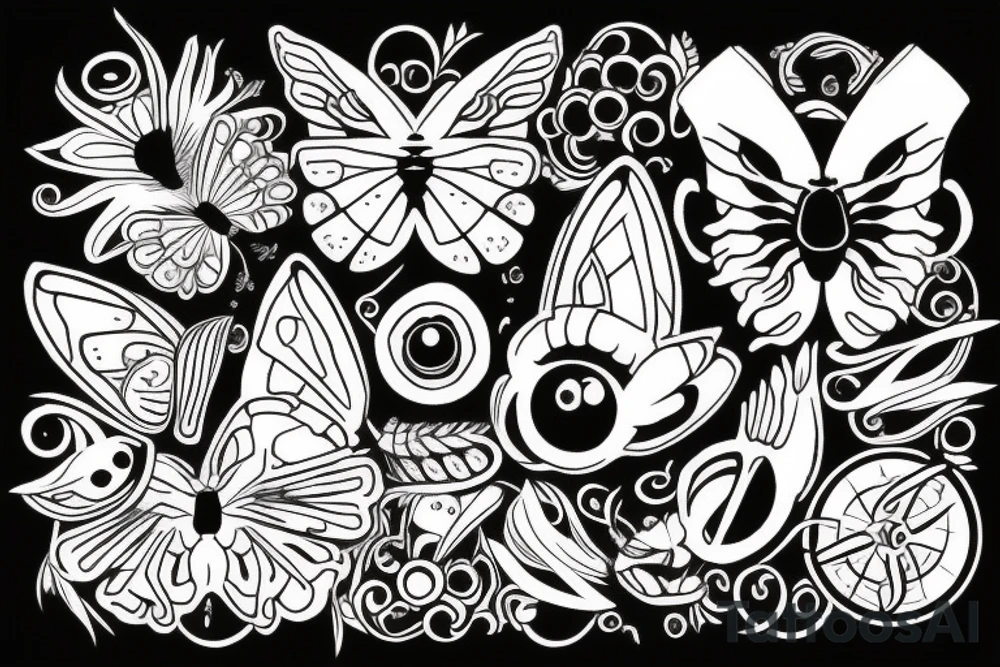 moth eyes goth tattoo idea
