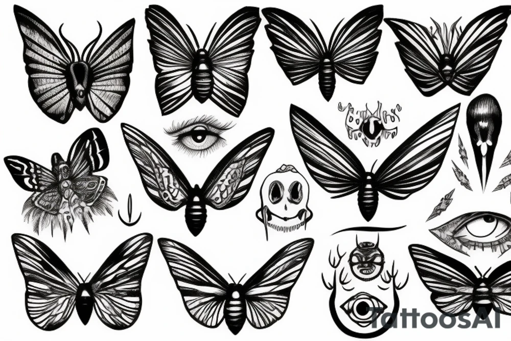 moth eyes goth tattoo idea