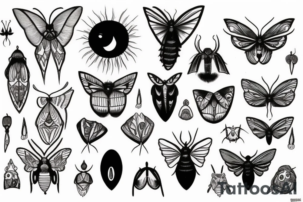 moth eyes goth tattoo idea
