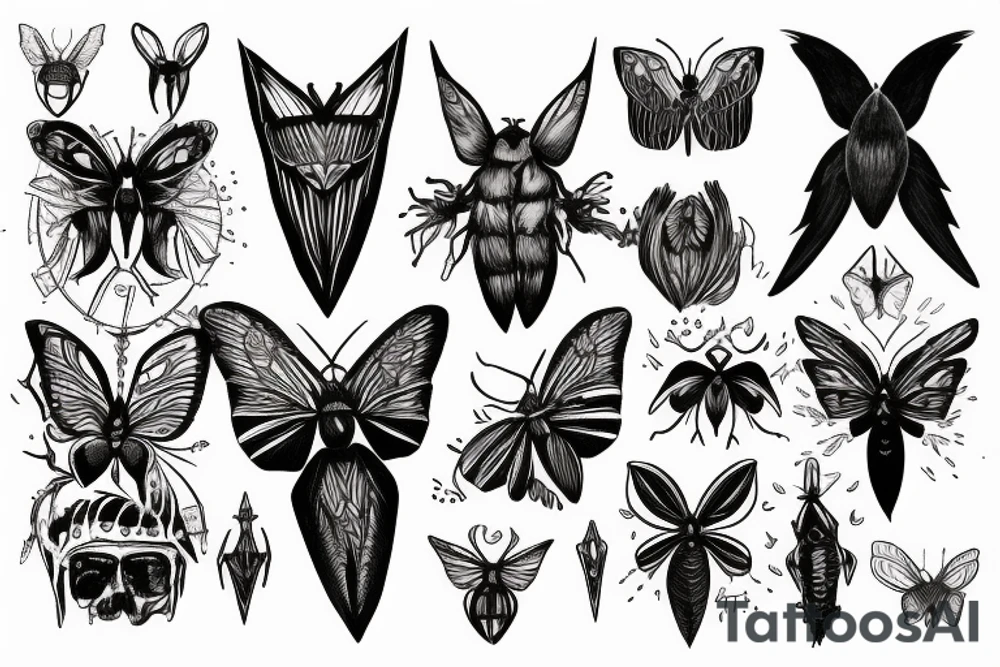 moth eyes goth tattoo idea