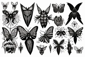 moth eyes goth tattoo idea