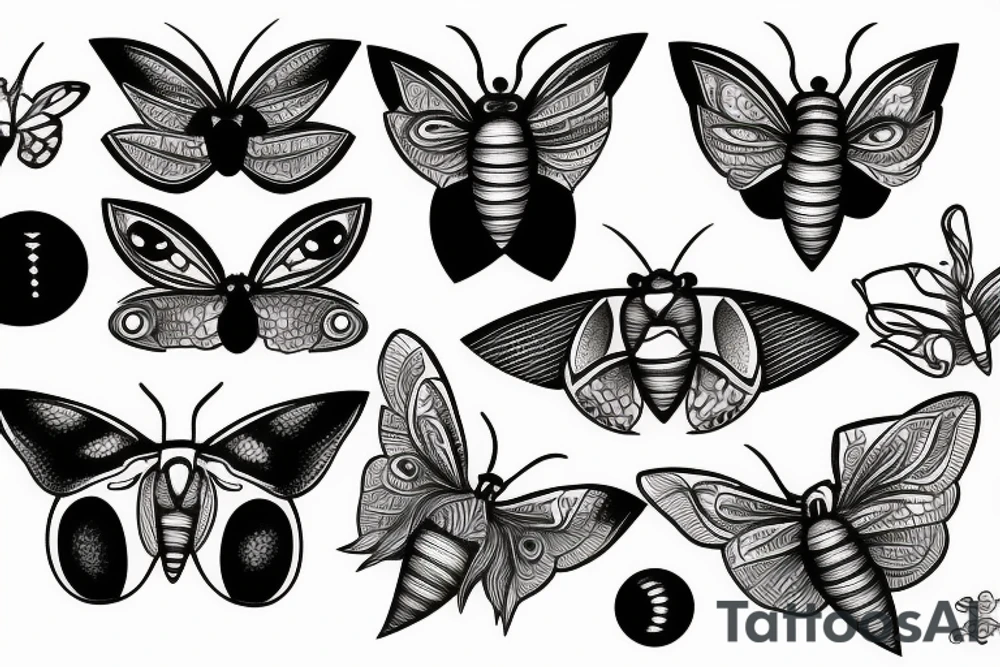 moth eyes goth tattoo idea