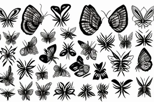 moth and flowers tattoo idea