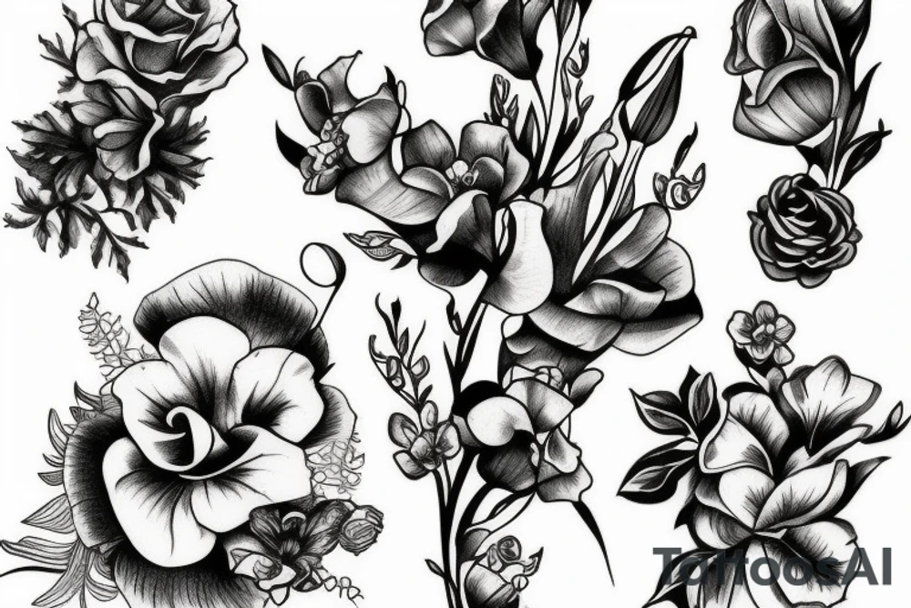 snapdragon flowers tattoo idea