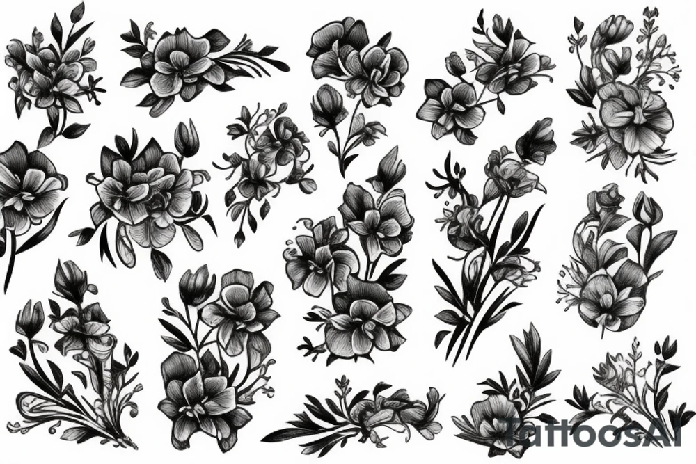 snapdragon flowers tattoo idea