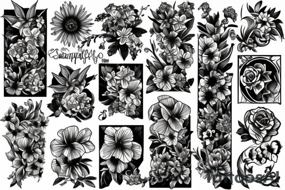 snapdragon flowers tattoo idea