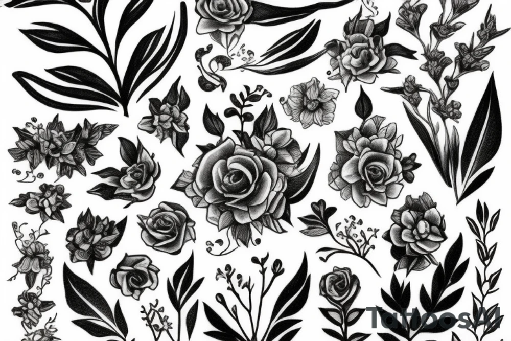 snapdragon flowers tattoo idea