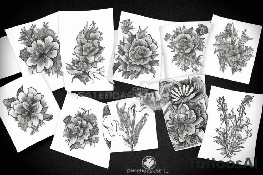snapdragon flowers tattoo idea