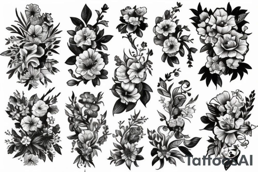 snapdragon flowers tattoo idea