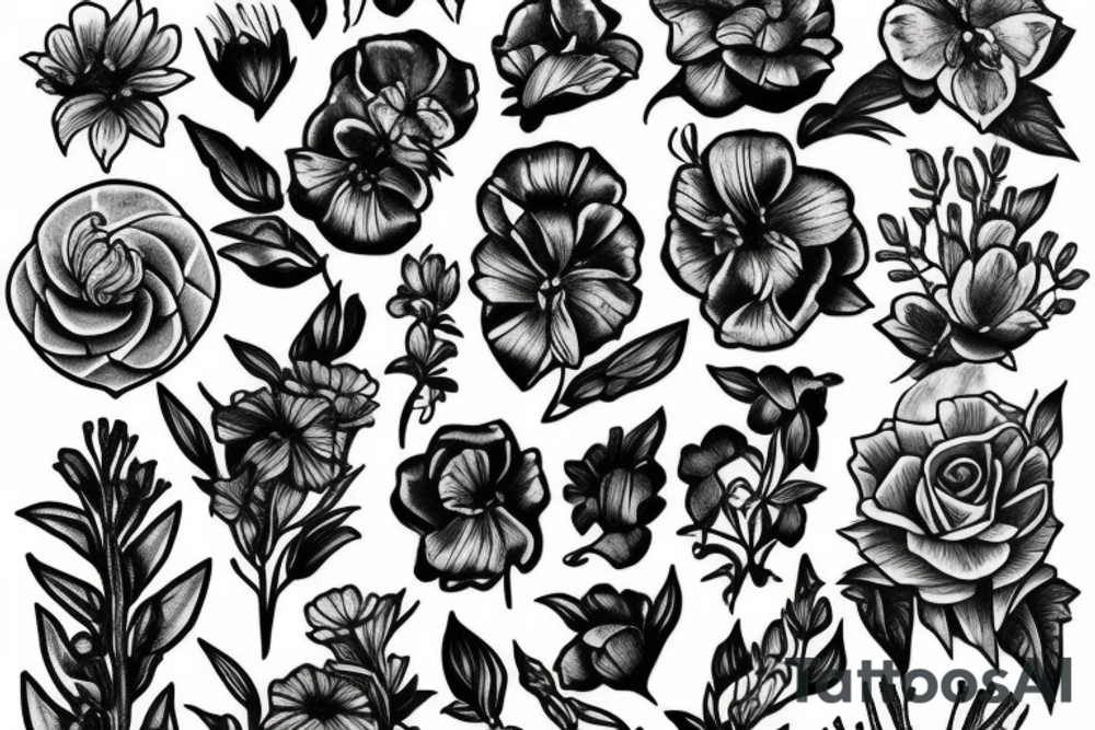 snapdragon flowers tattoo idea