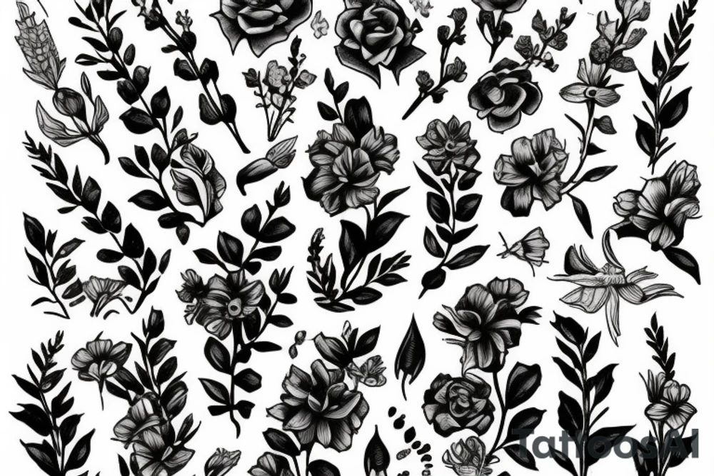 snapdragon flowers tattoo idea