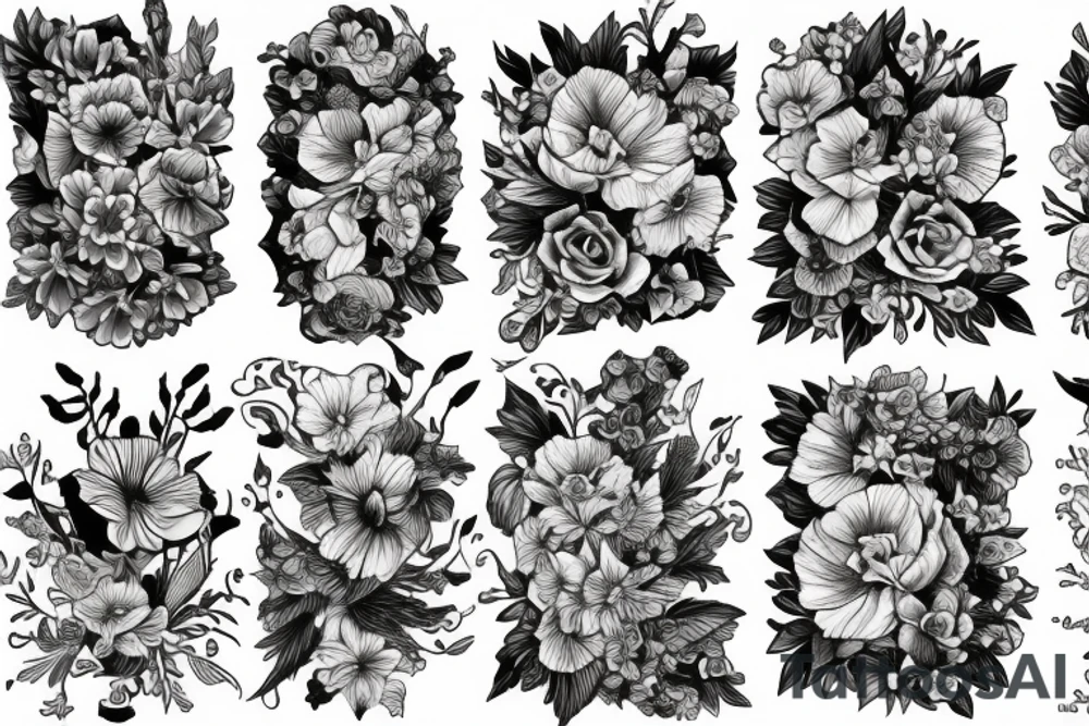 snapdragon flowers tattoo idea