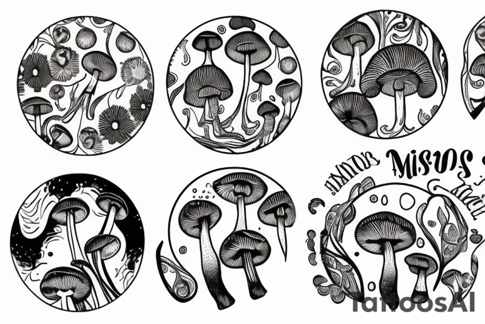 mushrooms in a circle tattoo idea