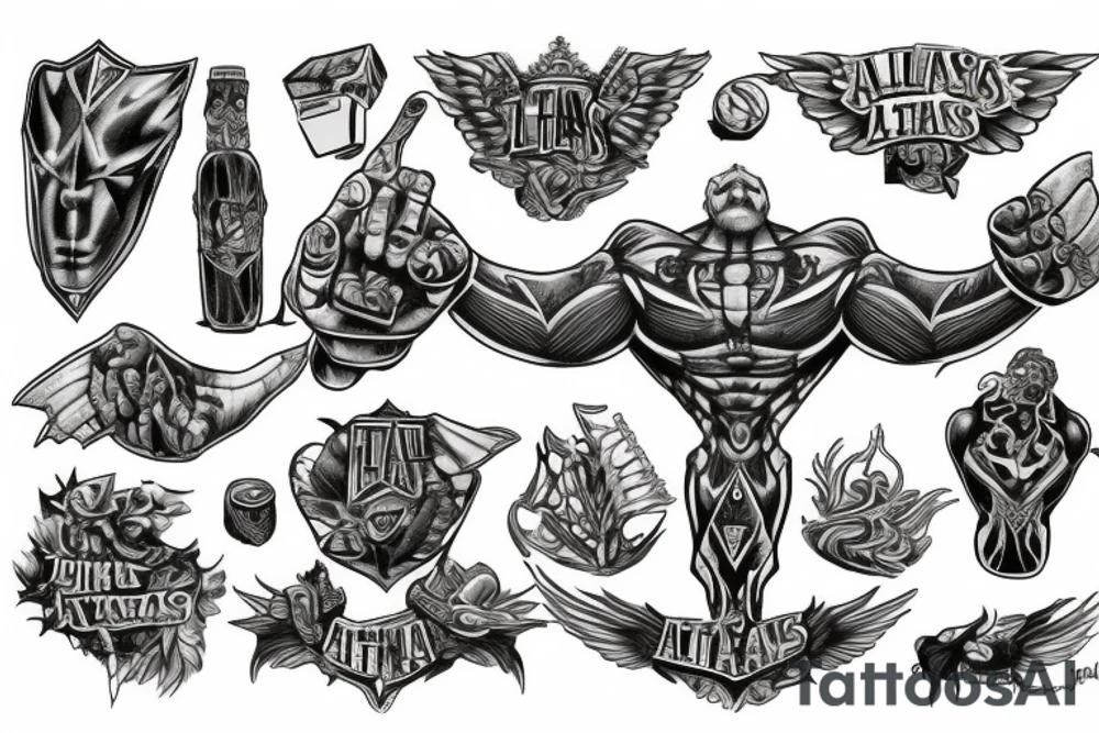 Atlas titan with the name Atlas tattoo idea