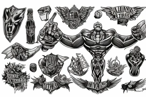 Atlas titan with the name Atlas tattoo idea