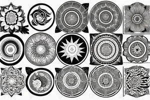 Sun and moon mandala tattoo idea
