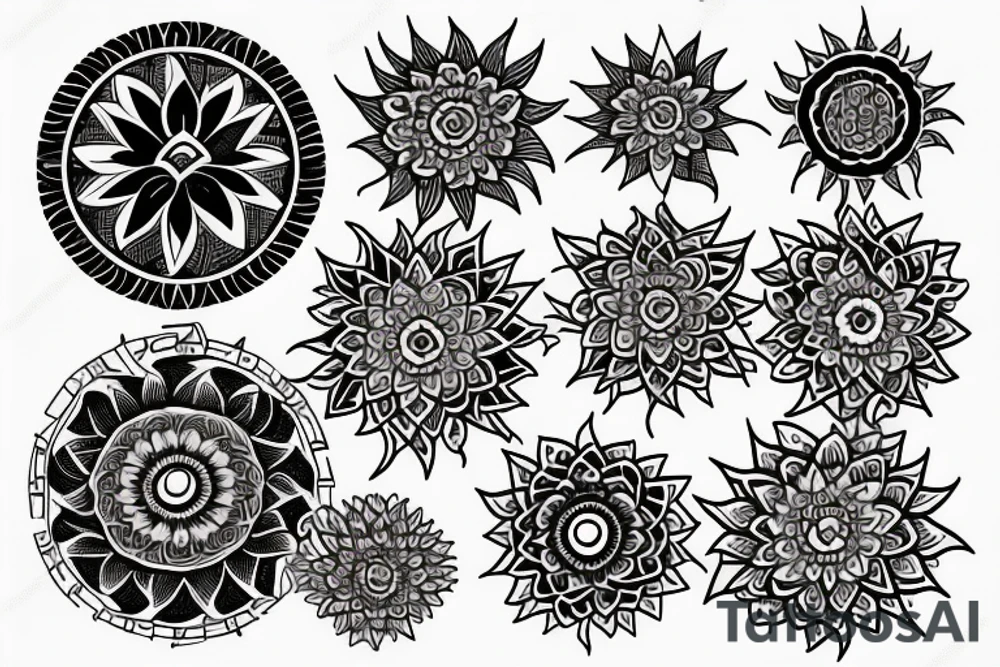 Sun and moon mandala tattoo idea