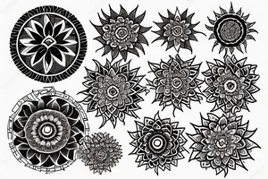 Sun and moon mandala tattoo idea