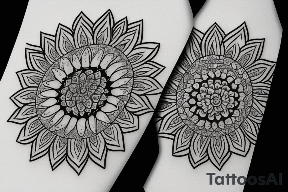 Sun and moon mandala tattoo idea
