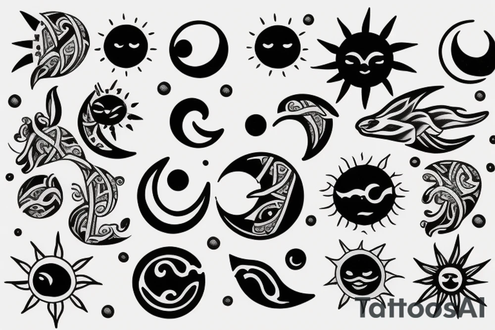 Sun and moon tattoo idea