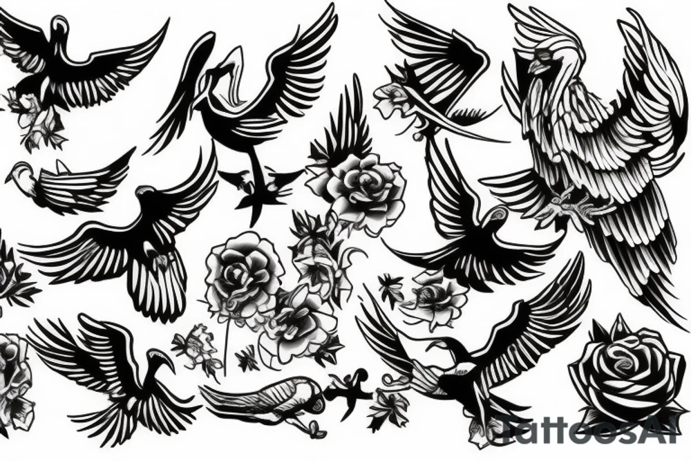 Cross and dove tattoo idea