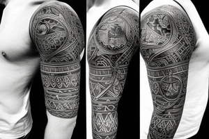 Design a tattoo for placement on the shoulder, which creatively incorporates the hamsa hand ,  basketball, and a lion. tattoo idea