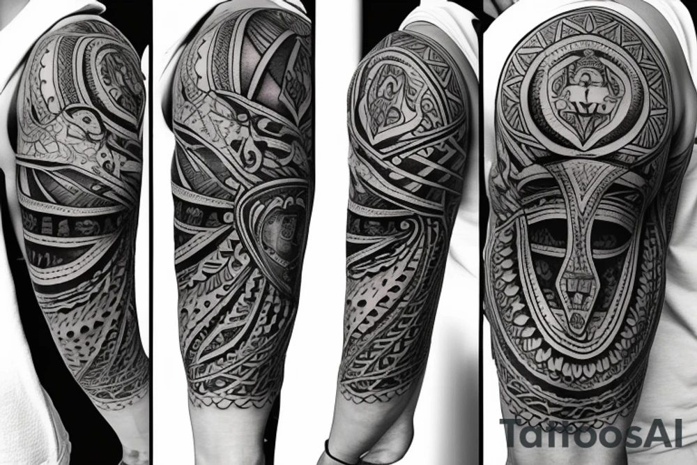 Design a tattoo for placement on the shoulder, which creatively incorporates the hamsa hand ,  basketball, and a lion. tattoo idea