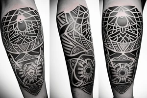 Design a tattoo for placement on the shoulder, which incorporates the hamsa hand ,  basketball, and a lion. tattoo idea