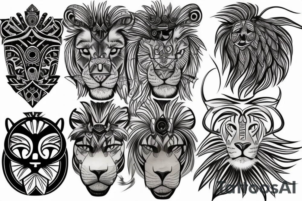 Design a tattoo for placement on the shoulder, which creatively incorporates the concept of the third eye, the sport of basketball, and a majestic lion. tattoo idea