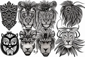 Design a tattoo for placement on the shoulder, which creatively incorporates the concept of the third eye, the sport of basketball, and a majestic lion. tattoo idea