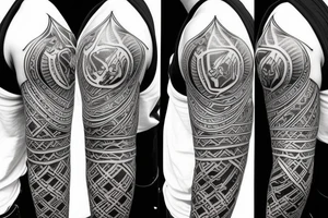 Design a tattoo for placement on the shoulder, which creatively incorporates the sport of basketball, and a majestic lion. tattoo idea