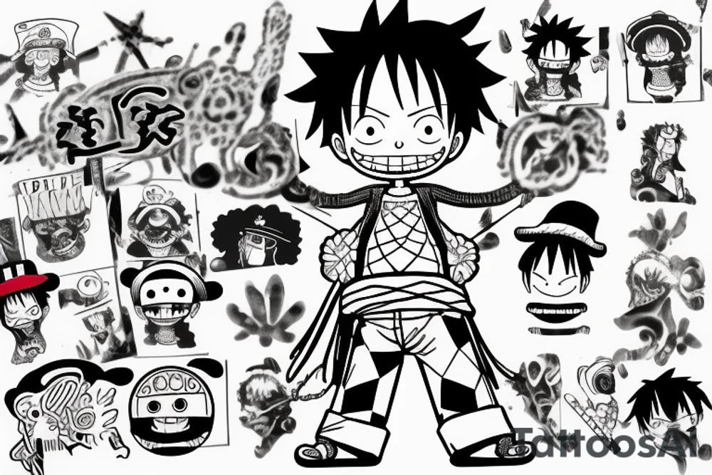 Luffy from One Piece tattoo idea