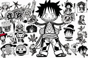 Luffy from One Piece tattoo idea